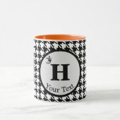 Monogramm Halloween Hahnentrittmuster 11oz Combo-T Tasse (Zentrum)