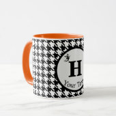 Monogramm Halloween Hahnentrittmuster 11oz Combo-T Tasse (Vorderseite Links)