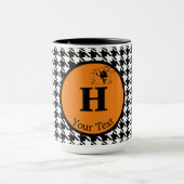 Monogramm, Halloween Hahnentrittmuster 15oz Combo- Tasse (Zentrum)