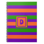 Monogramm Halloween Lila Orange & Green Notizblock (Vorderseite)