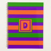 Monogramm Halloween Lila Orange & Green Planer (Vorderseite)