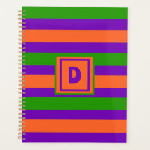 Monogramm Halloween Lila Orange & Green