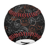 Monogramm Halloween-Muster Baseball (Rückseite)