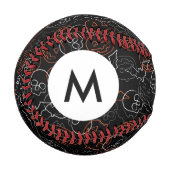 Monogramm Halloween-Muster Baseball (Vorderseite Links)