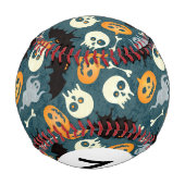 Monogramm Halloween-Muster Baseball (Rückseite)