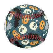 Monogramm Halloween-Muster Baseball (Vorderseite)