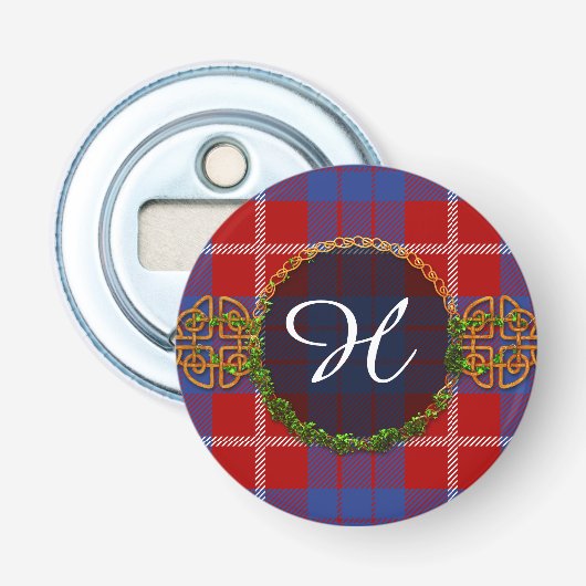 Monogramm-HamiltonTartan Flaschenöffner (Vorderseite)