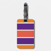 Monogramm Hände aus meinem Beutel Orange Weiß Lila Gepäckanhänger (Rückseite vertikal)