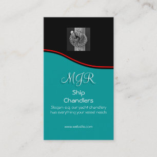 Monogramm, Handler Seidenknoten auf Holz, roter Sw Visitenkarte