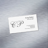 Monogramm Handschrift Beruflich Schlicht einfach Magnetische Visitenkarte (Beispiel)
