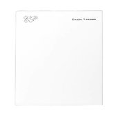 Monogramm Handschrift Beruflich Schlicht einfach Notizblock (Vorderseite)