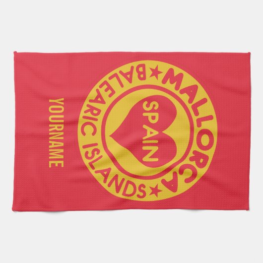 Monogramm-Handtuch MALLORCA Spanien Küchentuch (Horizontal)