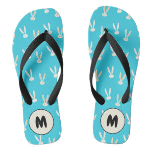 Monogramm Happy Easter Feiertags-Hasen-Muster Badesandalen