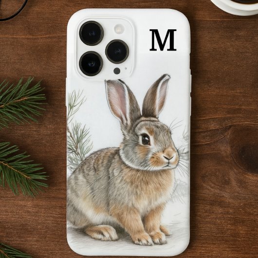 Monogramm-Hase und Kiefer Case-Mate iPhone Hülle