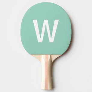 Monogramm hell türkis & weiß Ping-Pong-Ball Tischtennis Schläger