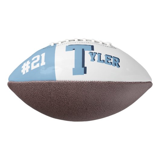 Monogramm, hellblau und weiß football (Gedreht 270)