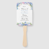 Monogramm Hellblaue Hortensien-Hochzeitsprogramm Fächer (Vorderseite)