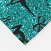 Monogramm helle Aqua-Glitzer-Turnherzen Fleecedecke (Ecke)