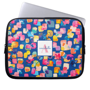 Monogramm Helle Gemalte Abstrakte Personalisierte Laptopschutzhülle