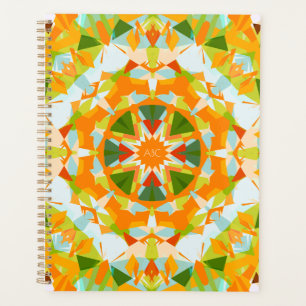 Monogramm Helles Orange Grün Stern Zurück zur Schu Planer