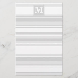 Monogramm hellgraue Streifen Briefpapier