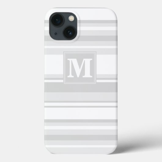 Monogramm hellgraue Streifen Case-Mate iPhone-Hüll iPhone Hülle (Rückseite)