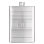 Monogramm hellgraue Streifen Flachmann (Vorderseite)