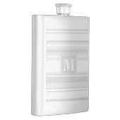 Monogramm hellgraue Streifen Flachmann (Rechts)