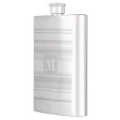 Monogramm hellgraue Streifen Flachmann (Links)