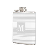 Monogramm hellgraue Streifen Flachmann (Links)