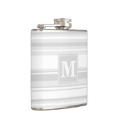 Monogramm hellgraue Streifen Flachmann (Rechts)