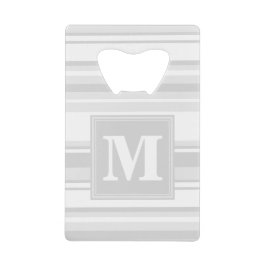 Monogramm hellgraue Streifen Geldbeutel Flaschenöffner