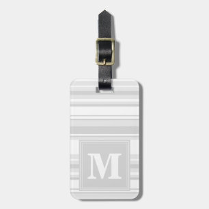 Monogramm hellgraue Streifen Gepäckanhänger