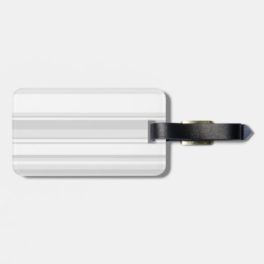 Monogramm hellgraue Streifen Gepäckanhänger (Rückseite horizontal)