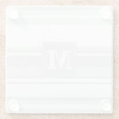 Monogramm hellgraue Streifen Glasuntersetzer (Rückseite)