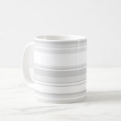 Monogramm hellgraue Streifen Kaffeetasse (Vorderseite Links)