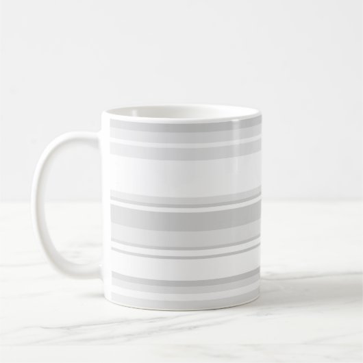 Monogramm hellgraue Streifen Kaffeetasse (Links)
