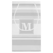Monogramm hellgraue Streifen Kleine Geschenktüte (Rückseite)