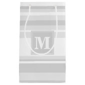 Monogramm hellgraue Streifen Kleine Geschenktüte (Vorderseite)
