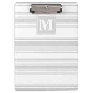 Monogramm hellgraue Streifen Klemmbrett
