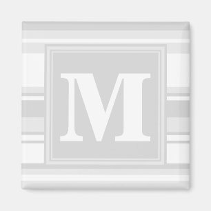 Monogramm hellgraue Streifen Magnet