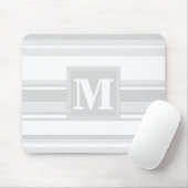 Monogramm hellgraue Streifen Mousepad (Mit Mouse)