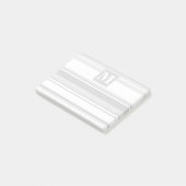 Monogramm hellgraue Streifen Post-it Klebezettel (angewinkelt)