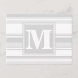 Monogramm hellgraue Streifen Postkarte