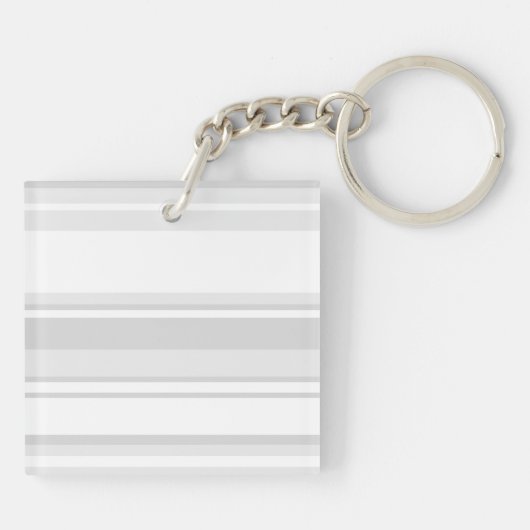 Monogramm hellgraue Streifen Schlüsselanhänger (Rückseite)