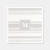 Monogramm hellgraue Streifen Serviette (Vorderseite)