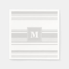 Monogramm hellgraue Streifen Serviette