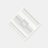 Monogramm hellgraue Streifen Serviette (Ecke)