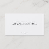 Monogramm, hellgrauer Hintergrund Visitenkarte (Rückseite)