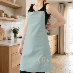 Monogramm Hellgrün Boho Moderne Küche Geschenk Schürze